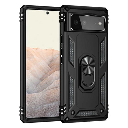 Outdoor Case für GOOGLE PIXEL 6 Hybrid Sergeant Armor Metall Ring Hülle Cover