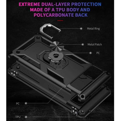 Outdoor Case für GOOGLE PIXEL 6 Hybrid Sergeant Armor Metall Ring Hülle Cover