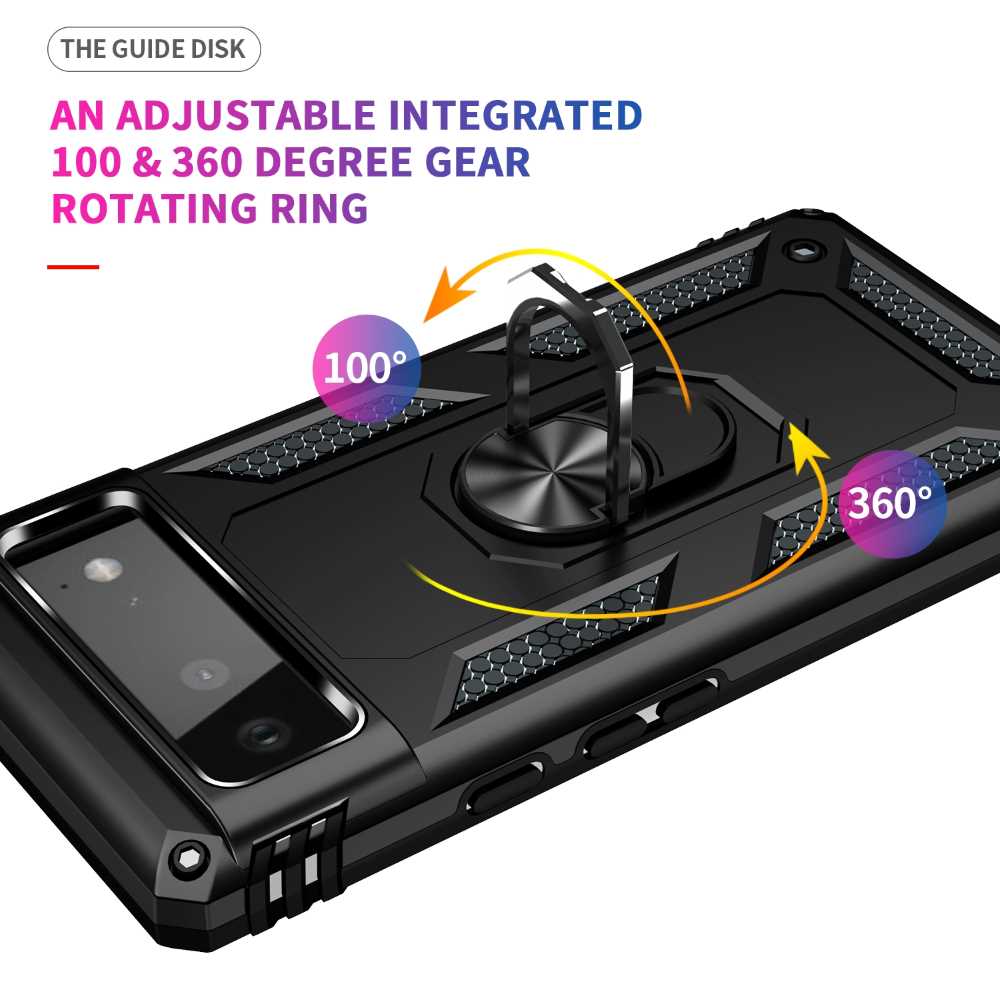 Outdoor Case für GOOGLE PIXEL 6 Hybrid Sergeant Armor Metall Ring Hülle Cover