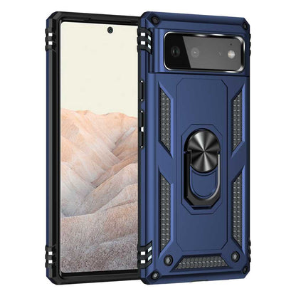 Outdoor Case für GOOGLE PIXEL 6 Hybrid Sergeant Armor Metall Ring Hülle Cover