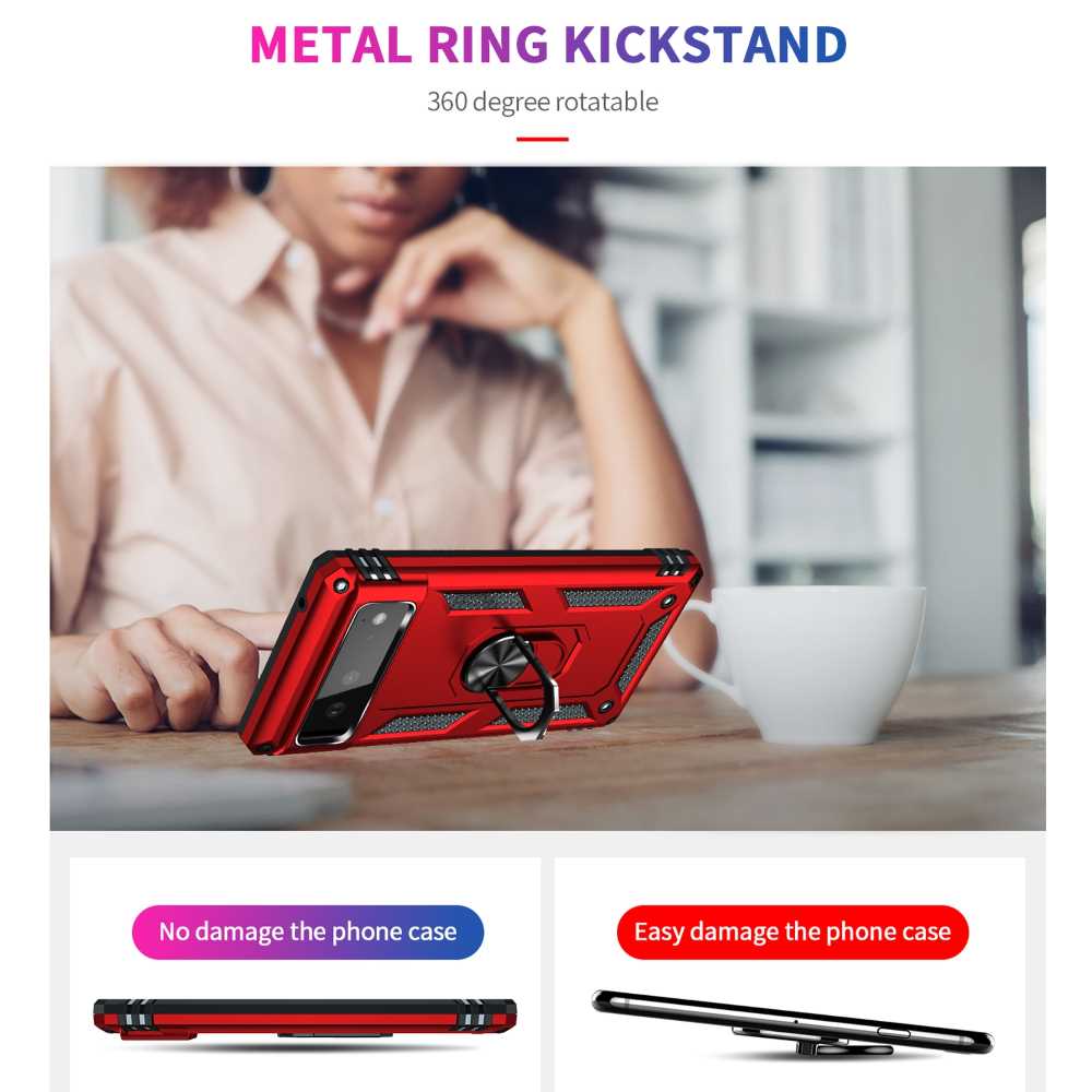 Outdoor Case für GOOGLE PIXEL 6 Hybrid Sergeant Armor Metall Ring Hülle Cover