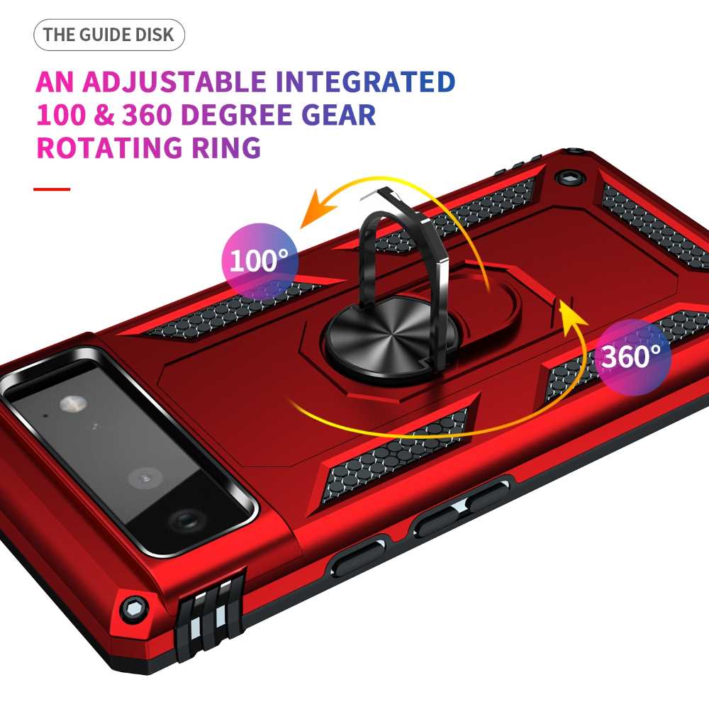 Outdoor Case für GOOGLE PIXEL 6 Hybrid Sergeant Armor Metall Ring Hülle Cover