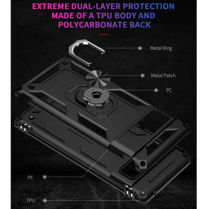 Outdoor Case für GOOGLE PIXEL 6 PRO Hybrid TPU Sergeant Armor Metall Ring Hülle