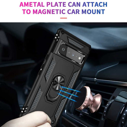 Outdoor Case für GOOGLE PIXEL 6 PRO Hybrid TPU Sergeant Armor Metall Ring Hülle