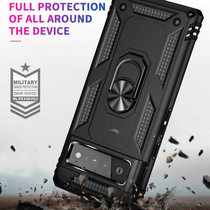 Outdoor Case für GOOGLE PIXEL 6 PRO Hybrid TPU Sergeant Armor Metall Ring Hülle