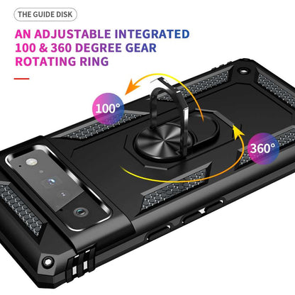 Outdoor Case für GOOGLE PIXEL 6 PRO Hybrid TPU Sergeant Armor Metall Ring Hülle
