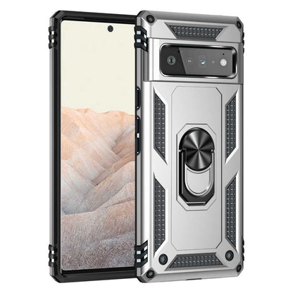 Outdoor Case für GOOGLE PIXEL 6 PRO Hybrid TPU Sergeant Armor Metall Ring Hülle