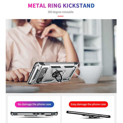 Outdoor Case für GOOGLE PIXEL 6 PRO Hybrid TPU Sergeant Armor Metall Ring Hülle
