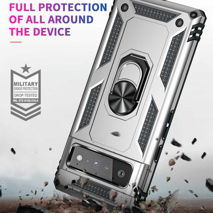 Outdoor Case für GOOGLE PIXEL 6 PRO Hybrid TPU Sergeant Armor Metall Ring Hülle