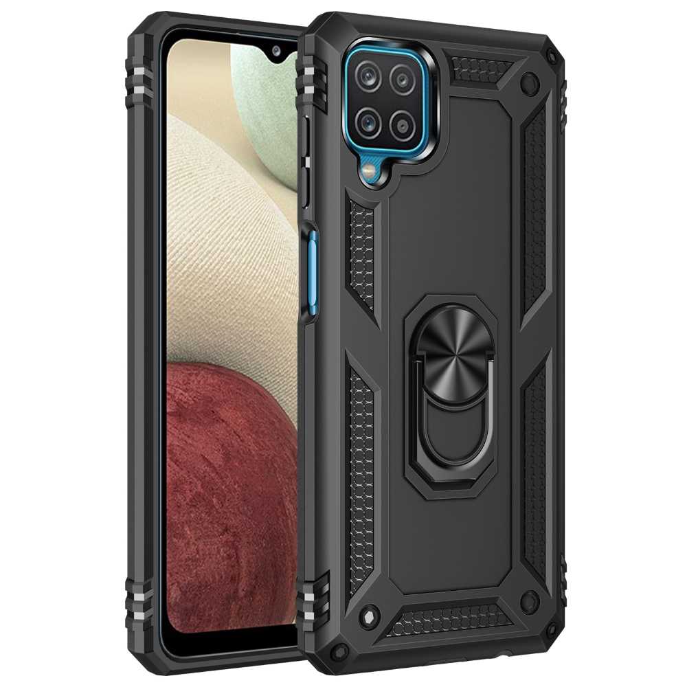 Outdoor Case für SAMSUNG GALAXY A12 TPU Hybrid Sergeant Armor Metall Ring Hülle