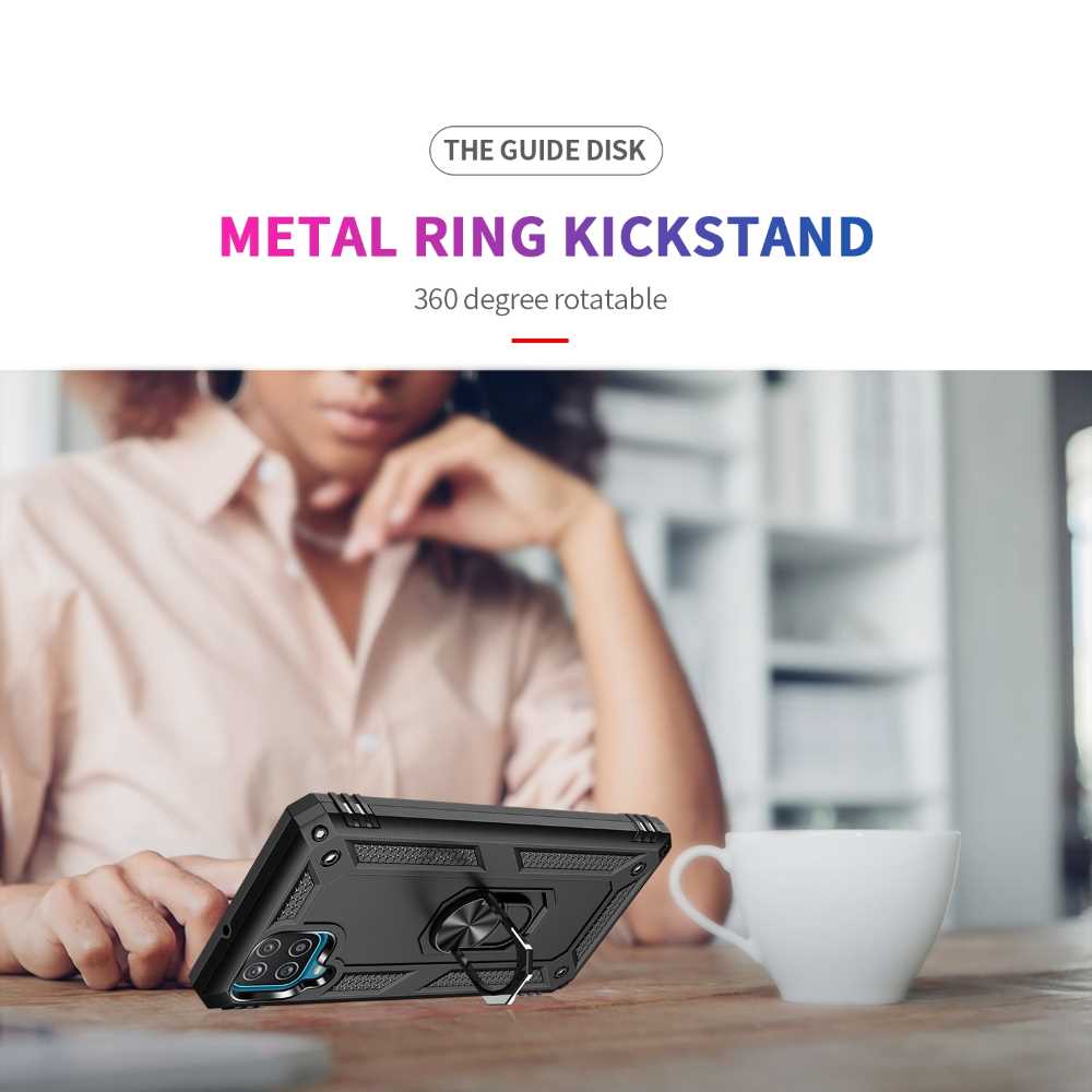 Outdoor Case für SAMSUNG GALAXY A12 TPU Hybrid Sergeant Armor Metall Ring Hülle