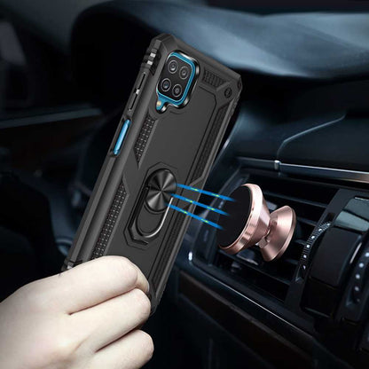 Outdoor Case für SAMSUNG GALAXY A12 TPU Hybrid Sergeant Armor Metall Ring Hülle