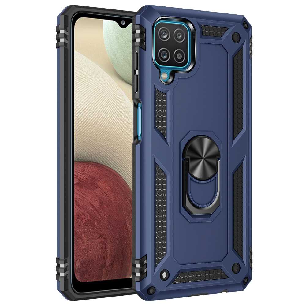 Outdoor Case für SAMSUNG GALAXY A12 TPU Hybrid Sergeant Armor Metall Ring Hülle