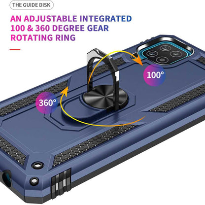 Outdoor Case für SAMSUNG GALAXY A12 TPU Hybrid Sergeant Armor Metall Ring Hülle
