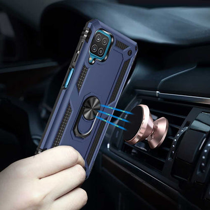 Outdoor Case für SAMSUNG GALAXY A12 TPU Hybrid Sergeant Armor Metall Ring Hülle