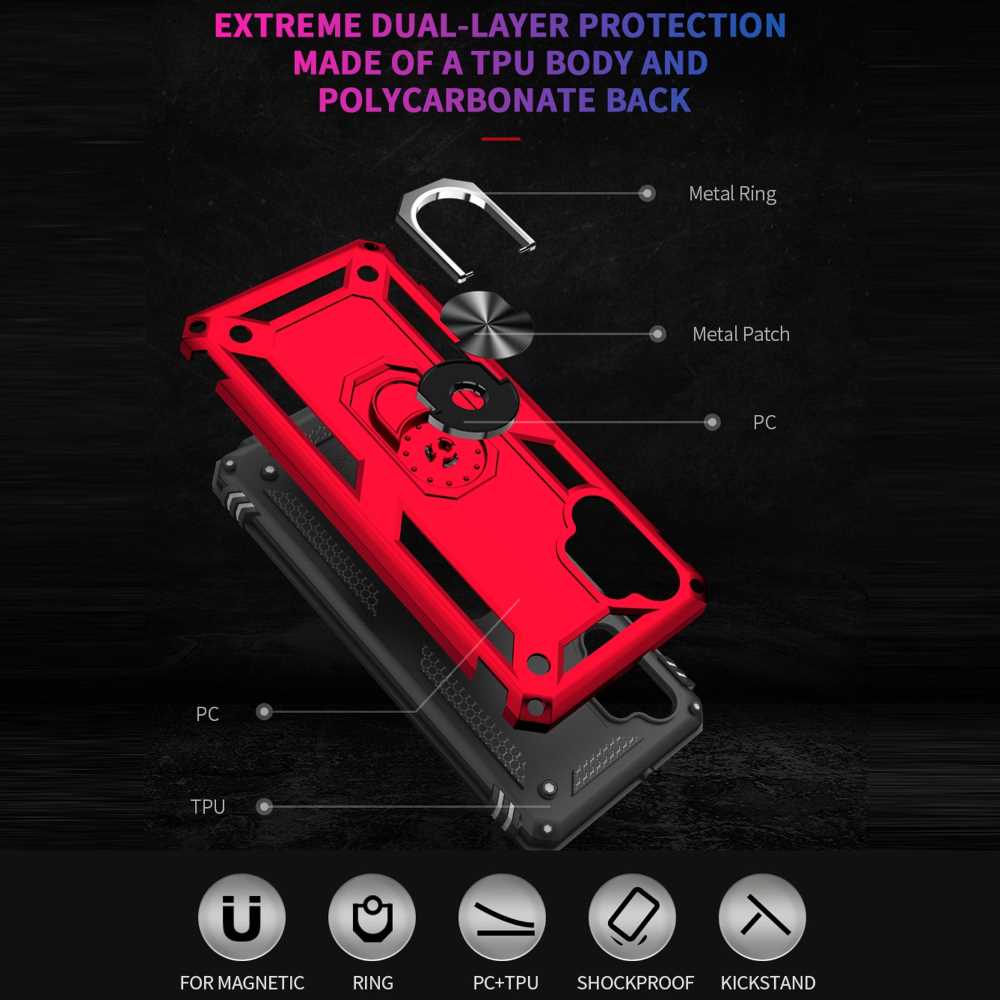 Outdoor Case für SAMSUNG GALAXY A32 5G TPU Hybrid Sergeant Armor Ring Hülle