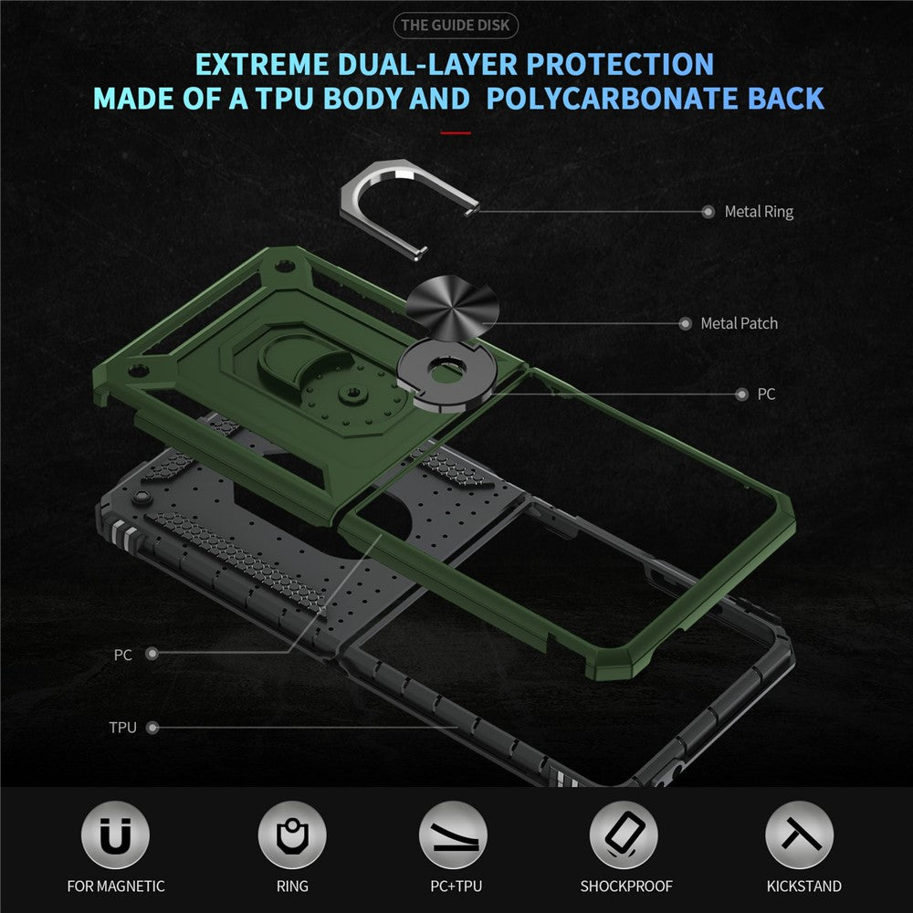 Outdoor Hülle für Samsung Galaxy Z Flip7 TPU PC Hybrid Sergeant Ring Cover Case