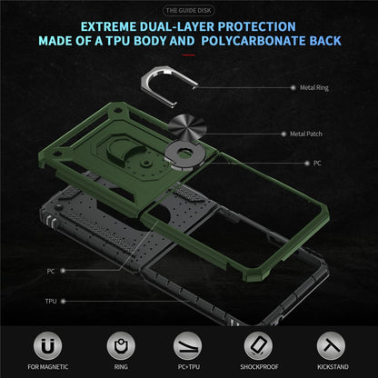 Outdoor Hülle für Samsung Galaxy Z Flip7 TPU PC Hybrid Sergeant Ring Cover Case