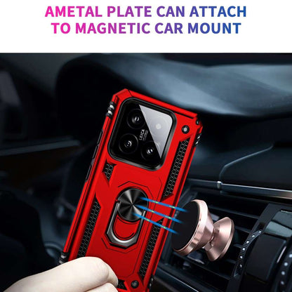 Outdoor Hülle für Xiaomi 14 TPU PC Hybrid Sergeant Armor Ring Schutzcover Case