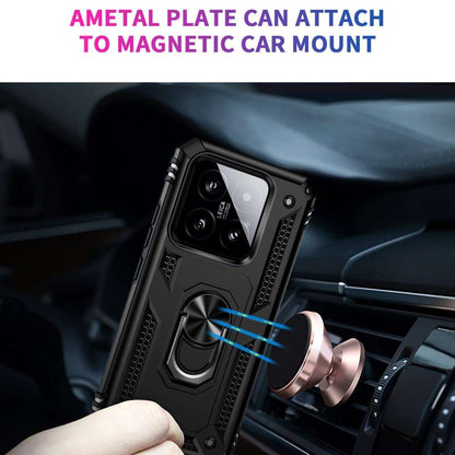 Outdoor Hülle für Xiaomi 14 TPU PC Hybrid Sergeant Armor Ring Schutzcover Case