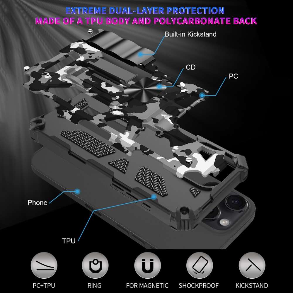 Outdoor Hülle für Apple iPhone 16 PRO Camouflage Shockproof Schutz Armor Cover
