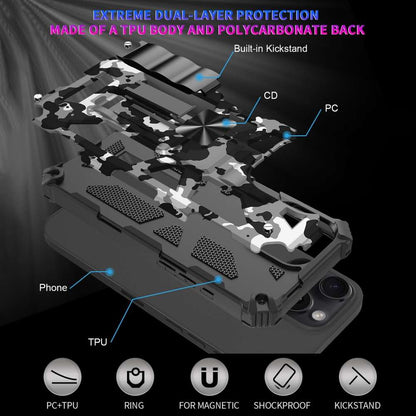Outdoor Hülle für Apple iPhone 16 PRO Camouflage Shockproof Schutz Armor Cover