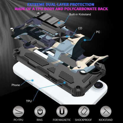 Outdoor Hülle für Apple iPhone 16 Camouflage Shockproof Schutz Cover Armor Kick