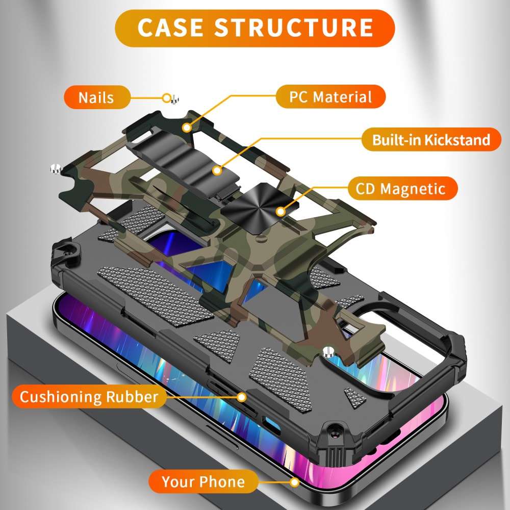 Outdoor Hülle für Apple iPhone 15 PRO Camouflage Shockproof Schutz Armor Cover