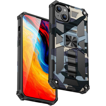 Outdoor Hülle für Apple iPhone 15 Camouflage Shockproof Schutz Cover Armor Kick