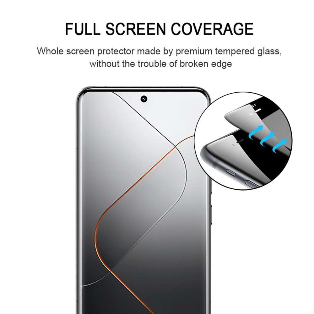 Schutzglas für Xiaomi 14 Ultra Full Cover Curved Tempered Glass Schutzfolie Film