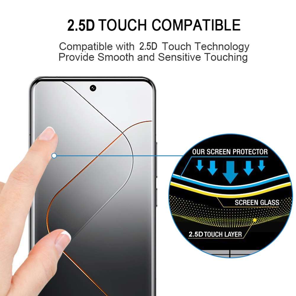 Schutzglas für Xiaomi 14 Ultra Full Cover Curved Tempered Glass Schutzfolie Film
