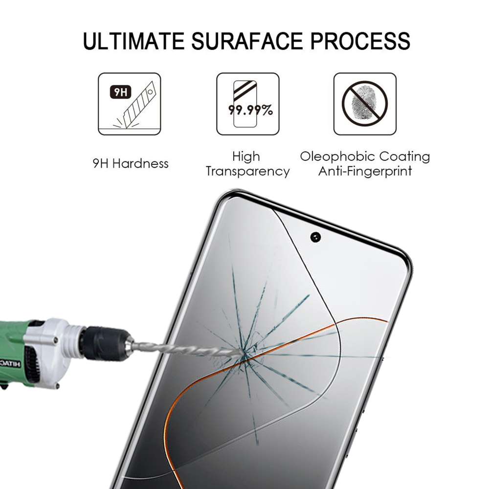Schutzglas für Xiaomi 14 Ultra Full Cover Curved Tempered Glass Schutzfolie Film