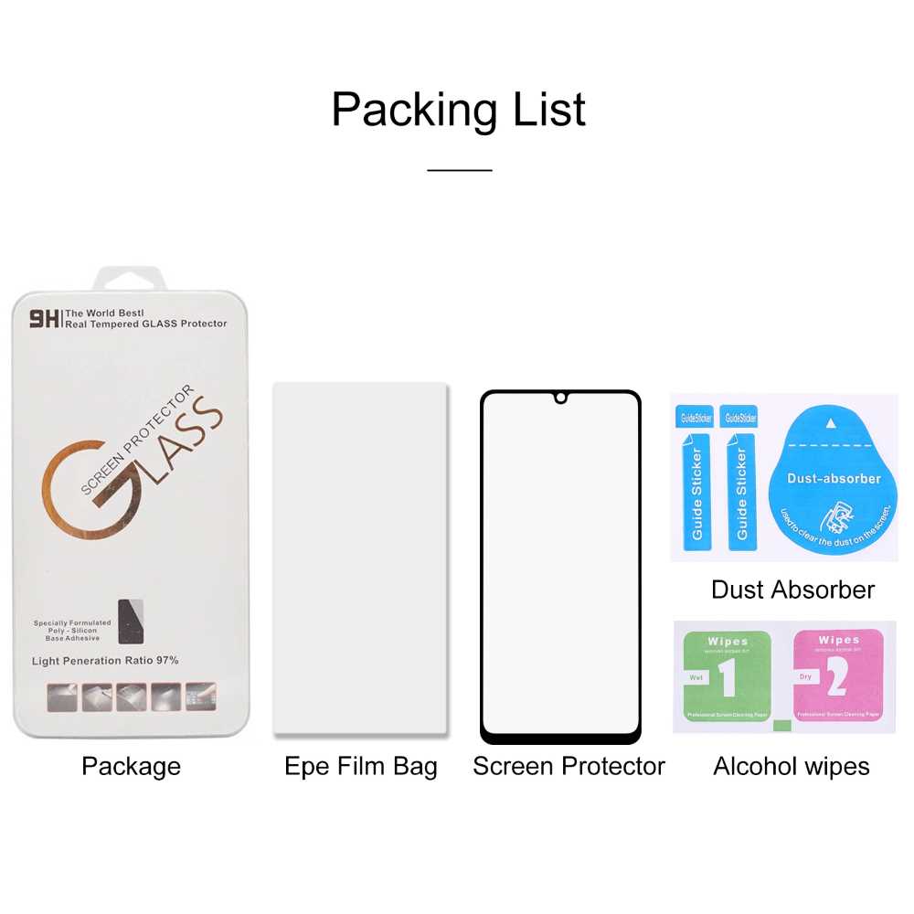 Schutzglas für SAMSUNG GALAXY A42 5G Full Cover Full Glue Tempered Glass Film