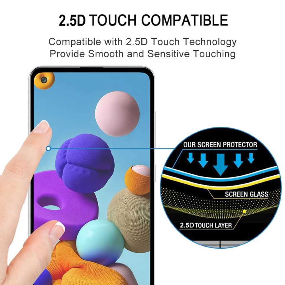 Schutzglas für SAMSUNG GALAXY A21s Full Cover Full Glue Tempered Glass Folie