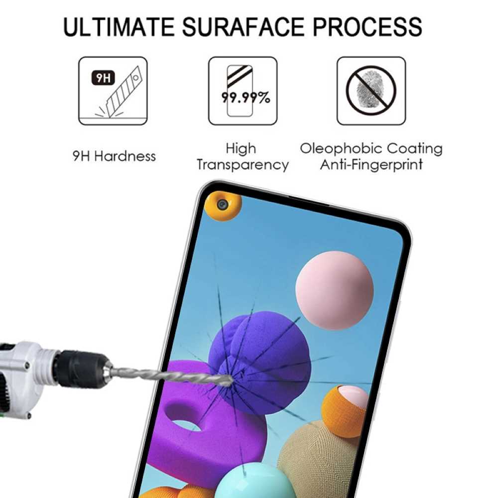 Schutzglas für SAMSUNG GALAXY A21s Full Cover Full Glue Tempered Glass Folie