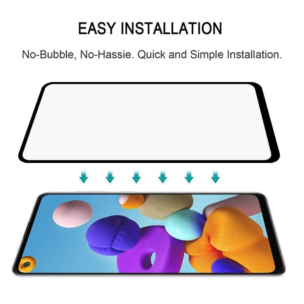 Schutzglas für SAMSUNG GALAXY A21s Full Cover Full Glue Tempered Glass Folie