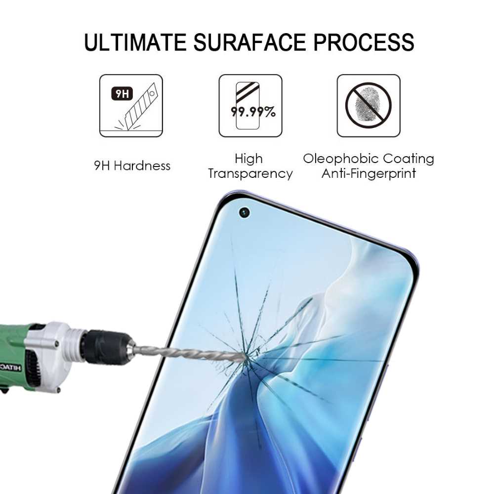 Schutzglas für XIAOMI MI 11 Full Cover Full Glue Curved Tempered Glass Folie