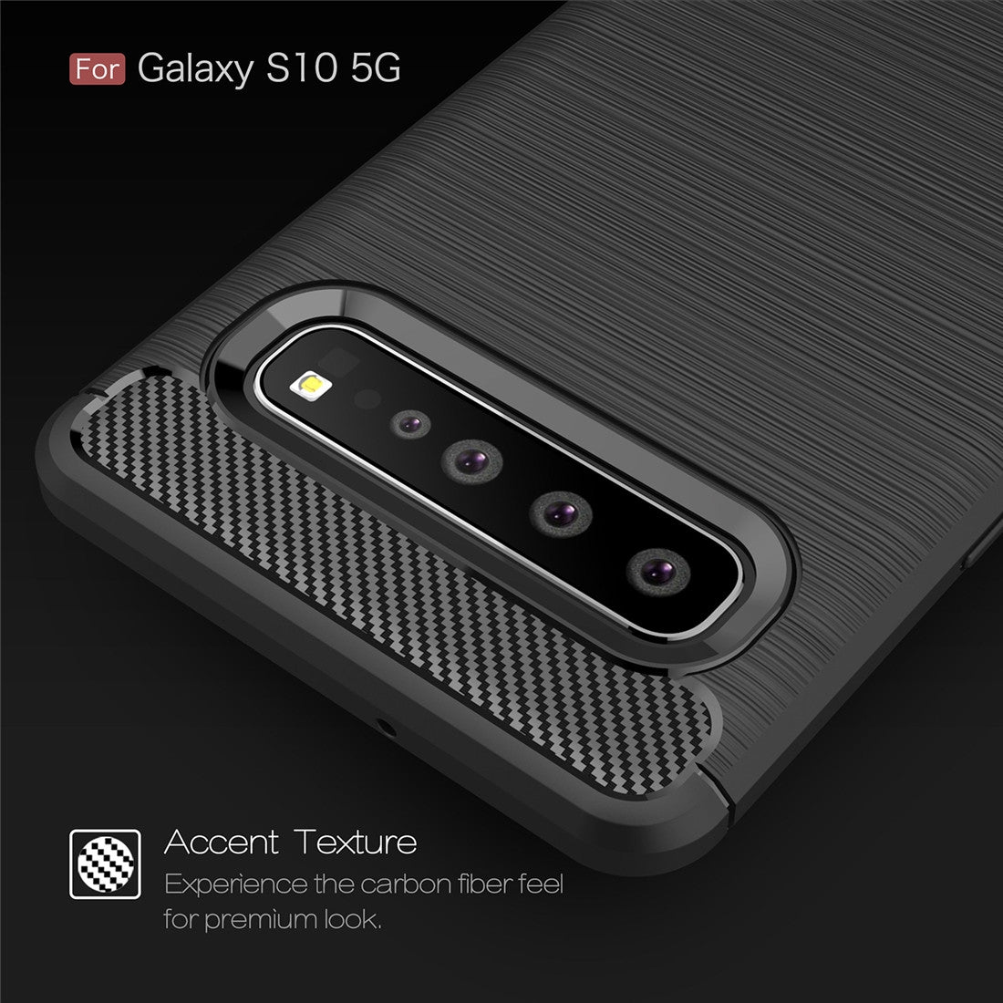 TPU Hülle für Samsung Galaxy S10 5G Carbon Fiber Skin Brushed Schutzcover Case