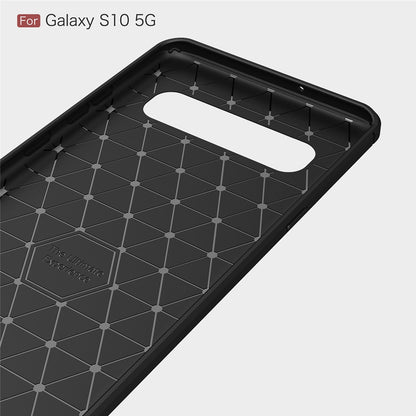 TPU Hülle für Samsung Galaxy S10 5G Carbon Fiber Skin Brushed Schutzcover Case