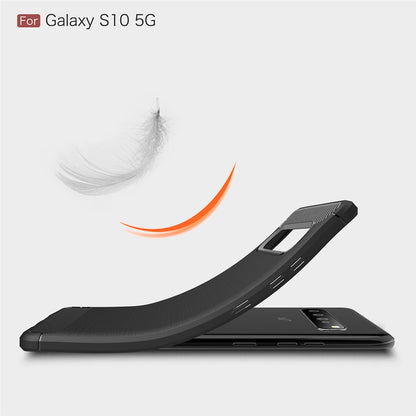 TPU Hülle für Samsung Galaxy S10 5G Carbon Fiber Skin Brushed Schutzcover Case