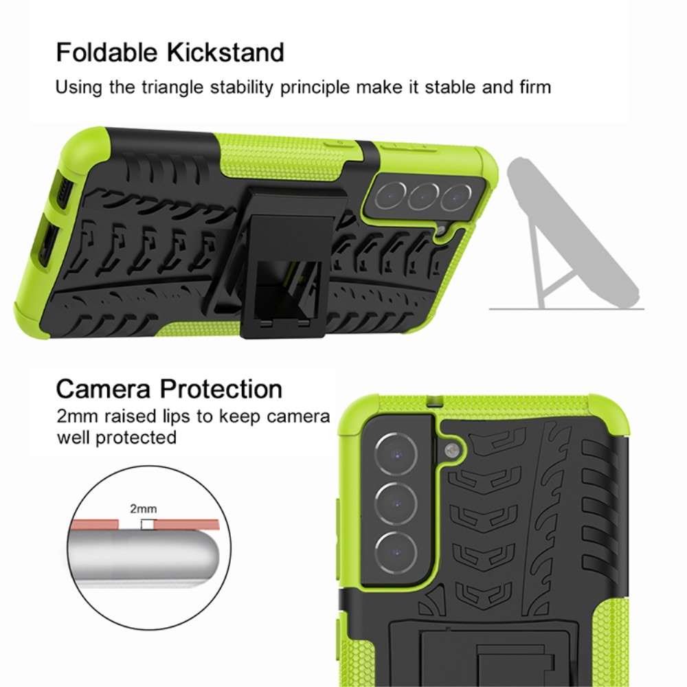 Outdoor Hülle für Samsung Galaxy S21 FE Tire Rutschfest Kickstand Schutz Cover