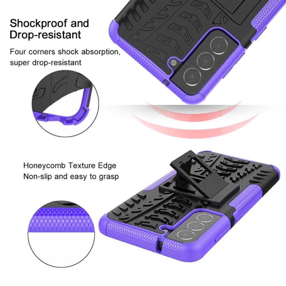Outdoor Hülle für Samsung Galaxy S21 FE Tire Rutschfest Kickstand Schutz Cover