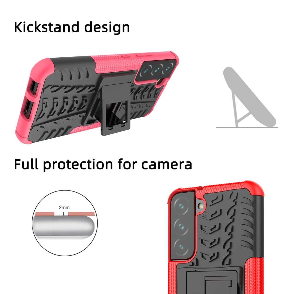 Outdoor Hülle für Samsung Galaxy S22 Tire Rutschfest Kickstand PC TPU Cover Case