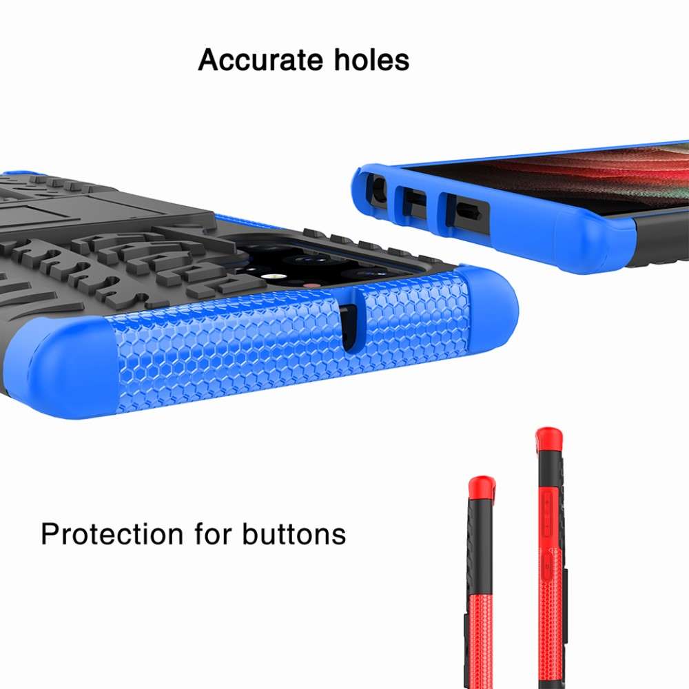 Outdoor Hülle für Samsung Galaxy S22 ULTRA Tire Rutschfest Stand PC TPU Case