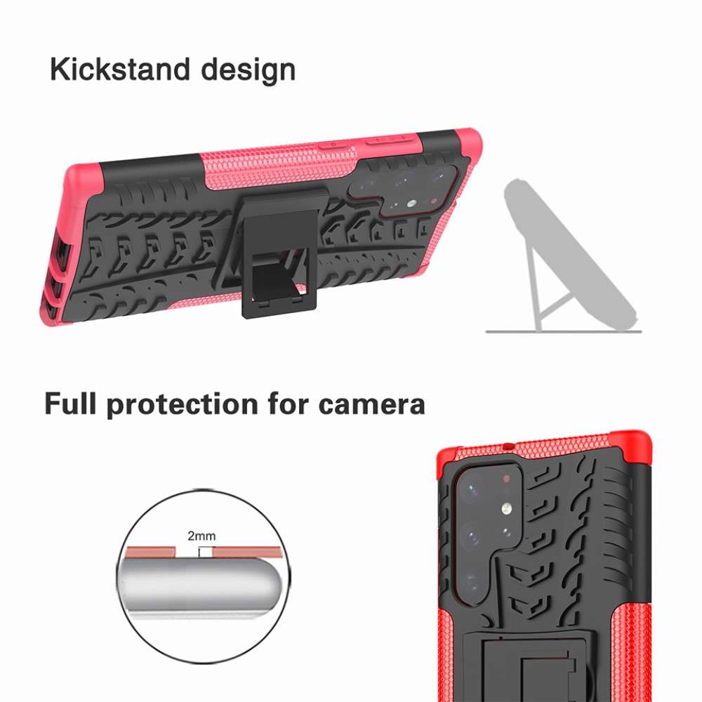 Outdoor Hülle für Samsung Galaxy S22 ULTRA Tire Rutschfest Stand PC TPU Case