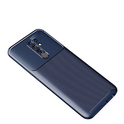 TPU Case für XIAOMI REDMI 9 Carbon Fiber Muster Shockproof Texture Hülle Cover