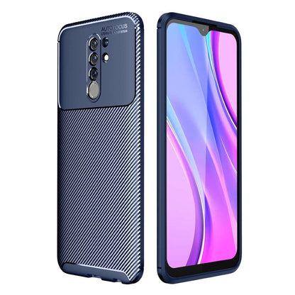 TPU Case für XIAOMI REDMI 9 Carbon Fiber Muster Shockproof Texture Hülle Cover