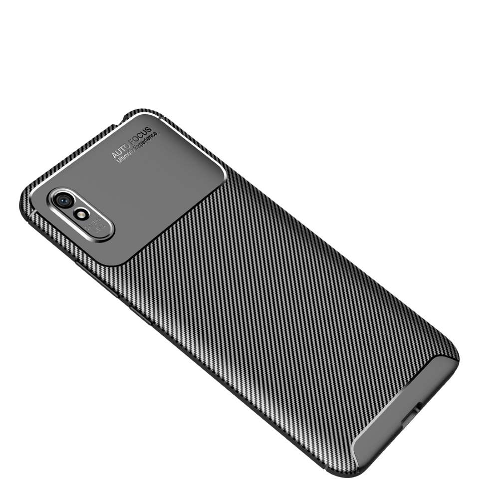 TPU Case für XIAOMI REDMI 9A Carbon Fiber Muster Shockproof Texture Hülle Cover