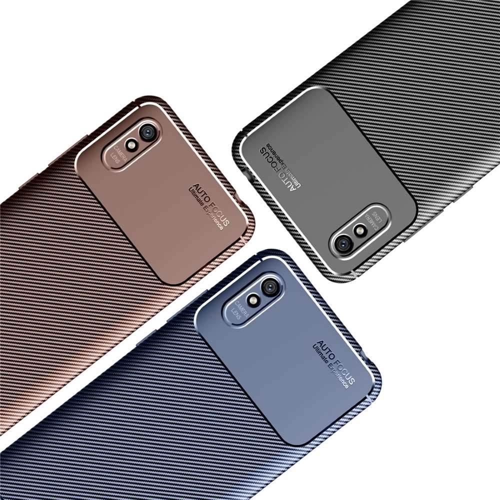 TPU Case für XIAOMI REDMI 9A Carbon Fiber Muster Shockproof Texture Hülle Cover