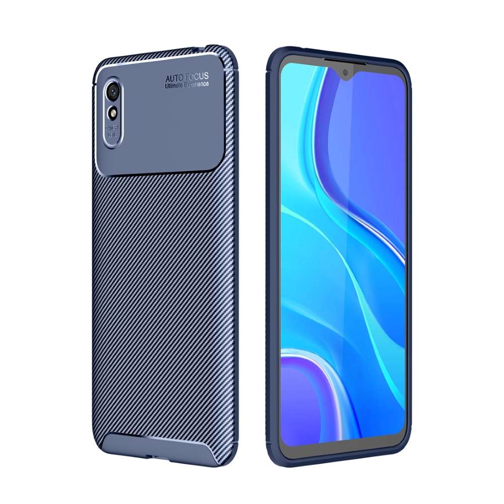 TPU Case für XIAOMI REDMI 9A Carbon Fiber Muster Shockproof Texture Hülle Cover